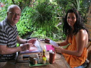 Sophie and Gray enjoying the ambiance at the Blue Diamond, Chiang Mai