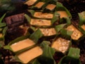 Banana leaf omlette boats