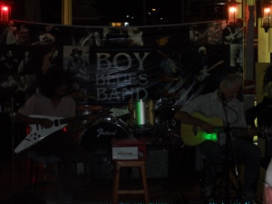 Warren performing in Anusarn Market with the Boy Blues Band