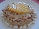Mango, cream and almond birthday cake